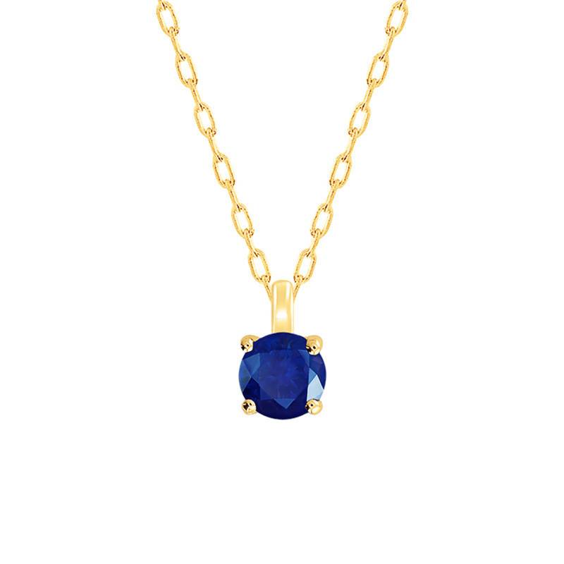 750/1000 Yellow Gold & Sapphire Necklace, Length 40 cm to 42 cm - Demetra
