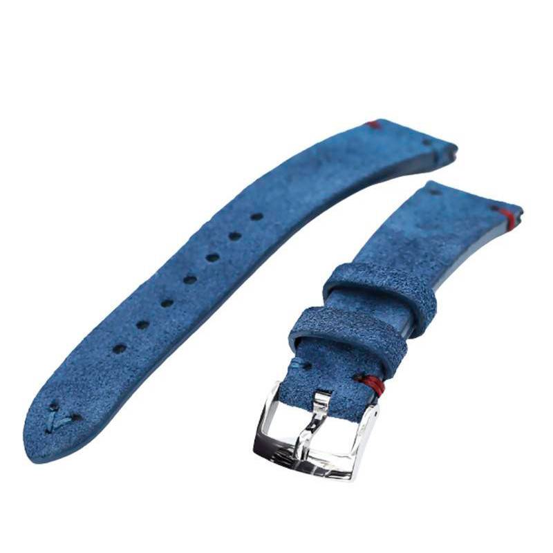 Blue Italian Suede Leather Watch Strap 20Q16PBU63S6B28 20mm - Strapcode
