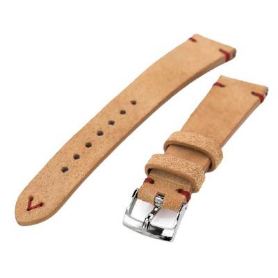 Italian Khaki Suede Leather Strap 20N16PBU63S6Q17 20mm - Strapcode