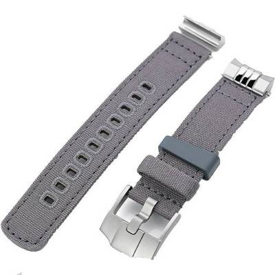 Grey MiLTAT Canvas L01-20B20ERG60C2H015 20mm Watch Strap - Strapcode