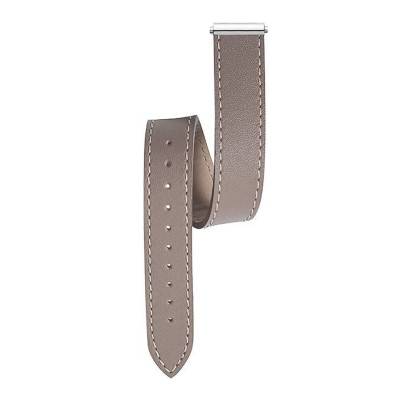 Bracelet Lanière Taupe Couture Blanche pour série Antares Interchangeables - Herbelin