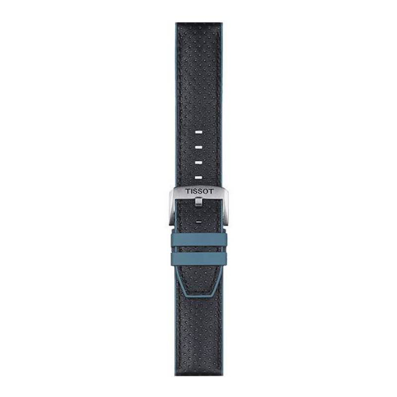 Tissot Official Blue Rubber/Black Leather 22 mm Strap T852046785 - Tissot