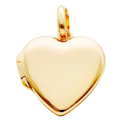 Yellow Gold-Plated Heart Photo Locket Pendant - Emanessence
