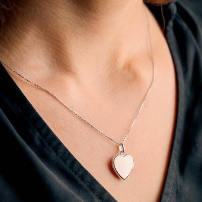 925 Silver Heart Photo Locket Pendant - Emanessence