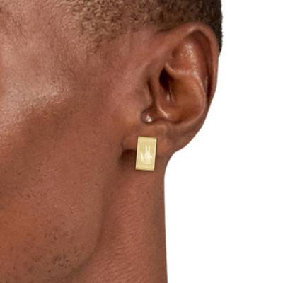 Gold-Tone Steel Backhand Hoop Earrings, 8 mm Diameter - 2040436 - Lacoste