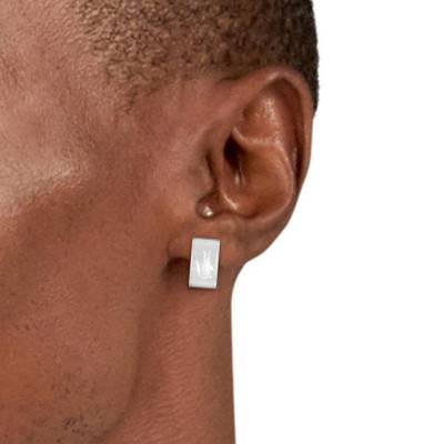 Steel Backhand Hoop Earrings, 8 mm Diameter - 2040435 - Lacoste