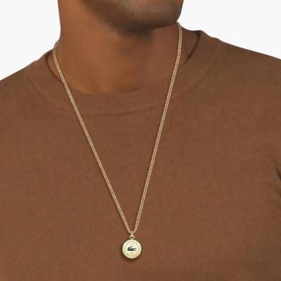 Golden Steel Vigor Necklace, Length 60 cm - 2040448 - Lacoste