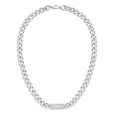 Steel Backhand Necklace with Curb Chain, 54 cm - 2040433 - Lacoste