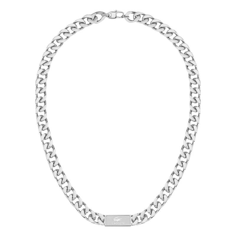 Steel Backhand Necklace with Curb Chain, 54 cm - 2040433 - Lacoste