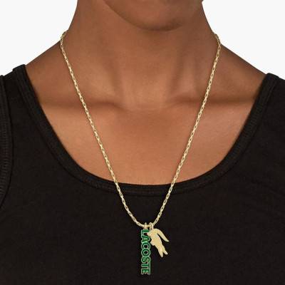 Gold-Tone Steel Umpire Necklace, Adjustable Length 60 cm - 2040488 - Lacoste