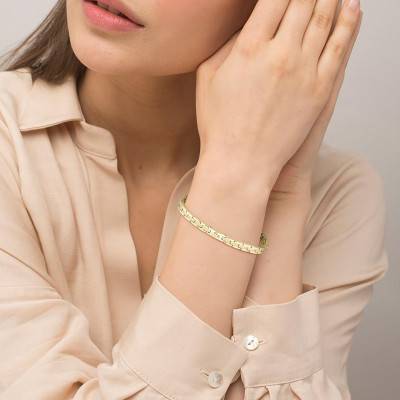 Gold-Tone Steel Métropole Bracelet, Adjustable Length 19 cm - 2040465 - Lacoste