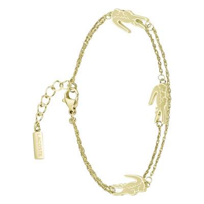 Bracelet Crocodile en Acier Doré - 2040470, Longueur 16,50 cm Ajustable - Lacoste