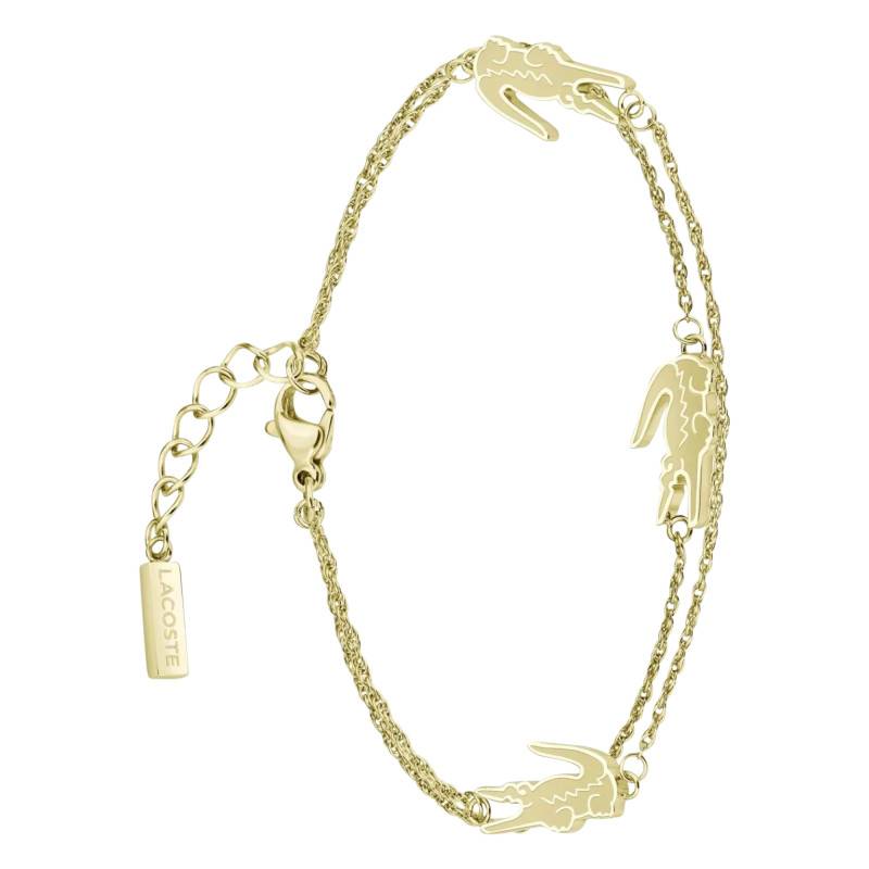 Gold-Tone Steel Crocodile Bracelet, Adjustable Length 16.50 cm - 2040470 - Lacoste