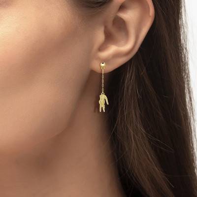 Gold-Tone Steel Crocodile Drop Earrings - 2040472 - Lacoste