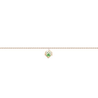 750/1000 Rose Gold & Green Sapphire 0.40 ct Cube Bracelet, Length 16 cm to 18 cm - Demetra