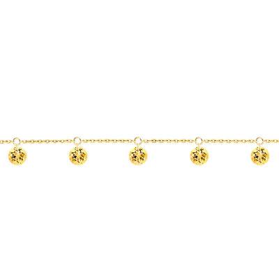 750/1000 Yellow Gold & 5 Pierced Yellow Sapphire Bracelet, 16 cm to 18 cm - Demetra