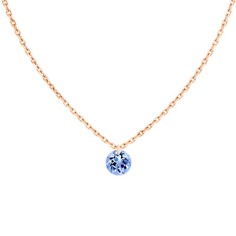 750/1000 Rose Gold & Pierced Sapphire 0.30 ct Necklace, Length 38 cm to 42 cm - Demetra