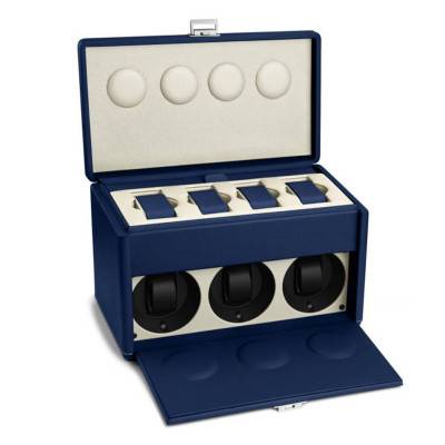 Remontoir de Montre 7RT Bleu/Blanc Cassé 02069.BLWSIL - Scatola del Tempo