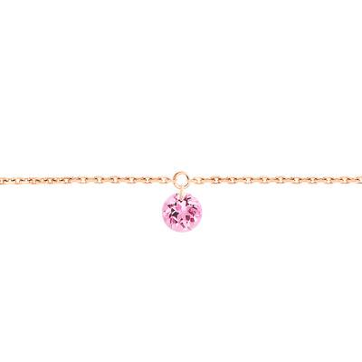 750/1000 Rose Gold & Drilled Pink Sapphire 0.30 ct Bracelet, Length 16 cm to 18 cm - Demetra