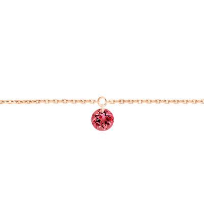 750/1000 Rose Gold & Drilled Red Sapphire 0.30 ct Bracelet, Length 16 cm to 18 cm - Demetra