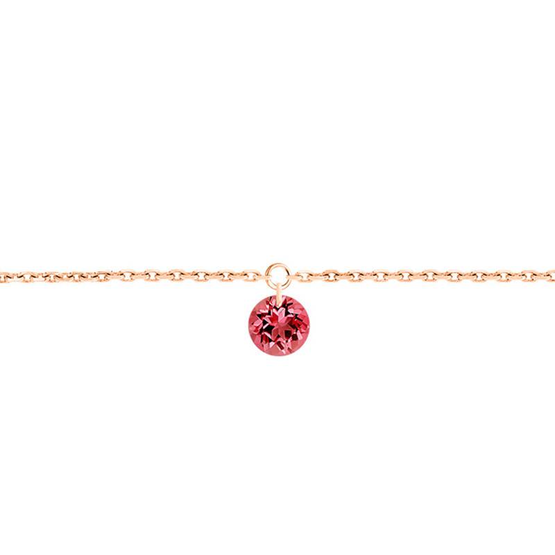 750/1000 Rose Gold & Drilled Red Sapphire 0.30 ct Bracelet, Length 16 cm to 18 cm - Demetra