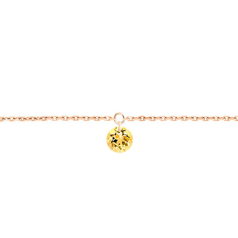 750/1000 Rose Gold & Drilled Yellow Sapphire 0.30 ct Bracelet, Length 16 cm to 18 cm - Demetra