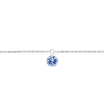 Bracelet Saphir percé 0,30 ct & Or Blanc 750, Longueur 16 cm à 18 cm - Demetra
