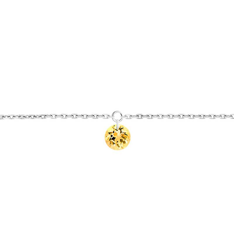 750/1000 White Gold & Drilled Yellow Sapphire 0.30 ct Bracelet, Length 16 cm to 18 cm - Demetra