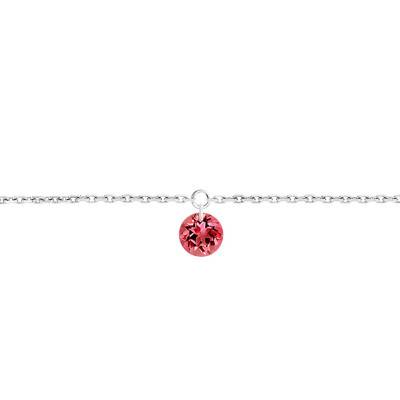 Bracelet Saphir Rouge percé 0,30 ct & Or Blanc 750, Longueur 16 cm à 18 cm - Demetra