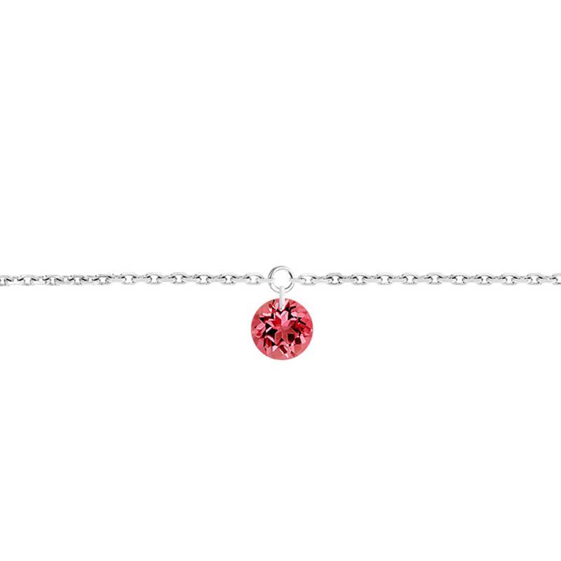 750/1000 White Gold & Drilled Red Sapphire 0.30 ct Bracelet, Length 16 cm to 18 cm - Demetra