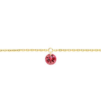Bracelet Saphir Rouge percé 0,30 ct & Or Jaune 750, Longueur 16 cm à 18 cm - Demetra