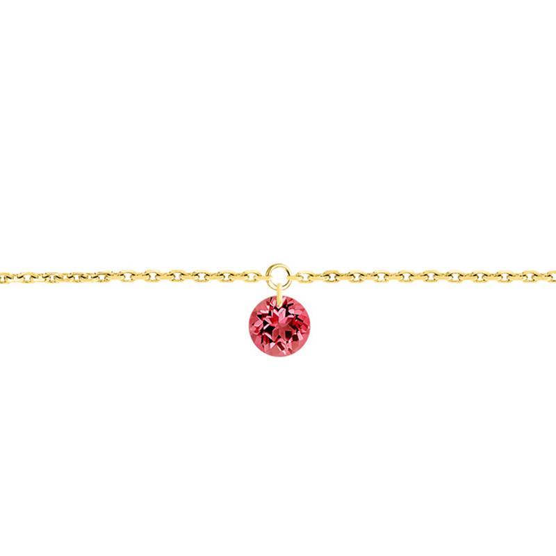 750/1000 Yellow Gold & Drilled Red Sapphire 0.30 ct Bracelet, Length 16 cm to 18 cm - Demetra