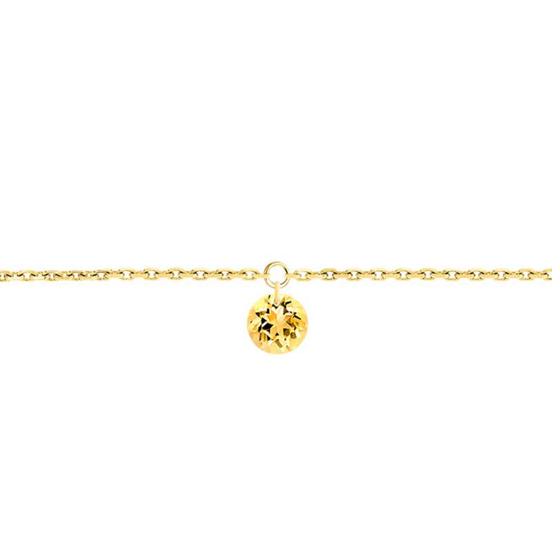 750/1000 Yellow Gold & Drilled Yellow Sapphire 0.30 ct Bracelet, Length 16 cm to 18 cm - Demetra