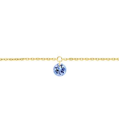 Bracelet Saphir percé 0,30 ct & Or Jaune 750, Longueur 16 cm à 18 cm - Demetra