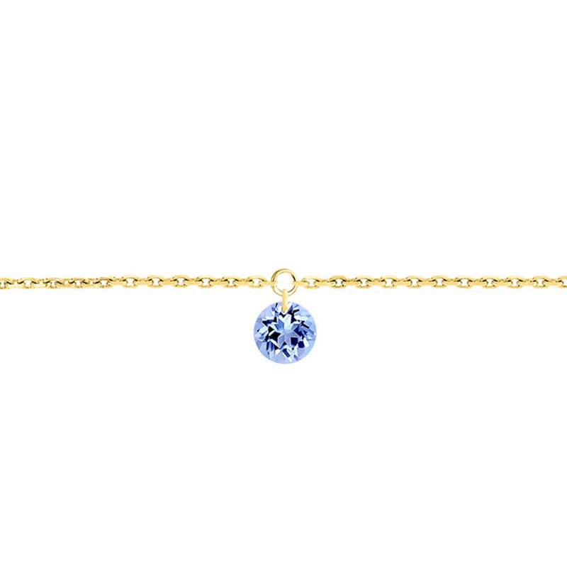 750/1000 Yellow Gold & Pierced Sapphire 0.30 ct Bracelet, Length 16 cm to 18 cm - Demetra