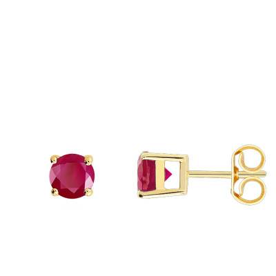 Boucles d'Oreilles Rubis Or Jaune 750 - Demetra