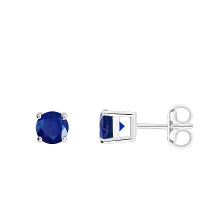 Boucles d'Oreilles Saphir Or Blanc 750 - Demetra