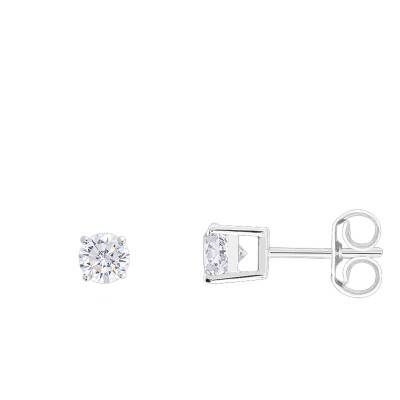 750 White Gold & HSI Diamond Stud Earrings - Demetra
