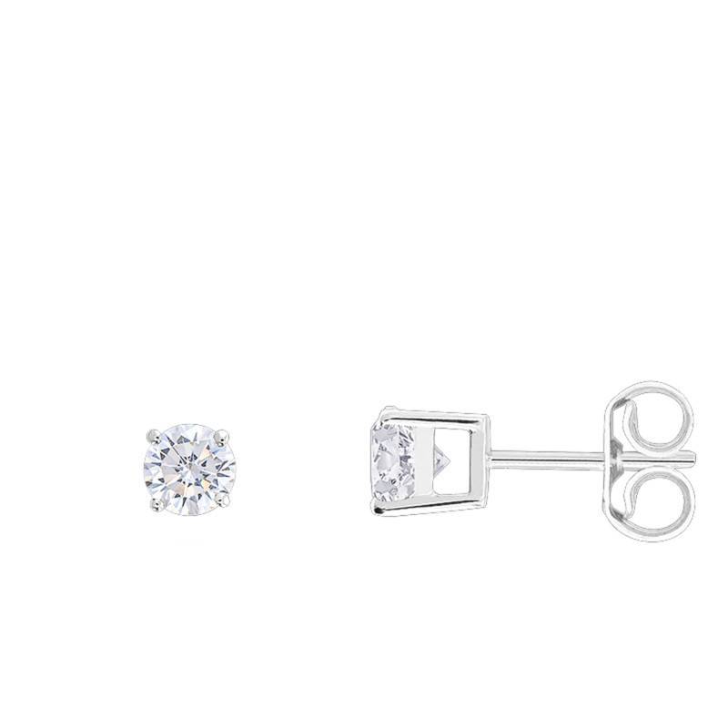 750 White Gold & HSI Diamond Stud Earrings - Demetra