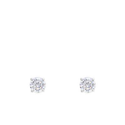 Boucles d'oreilles Diamants HSI & Or Blanc 750 - Demetra