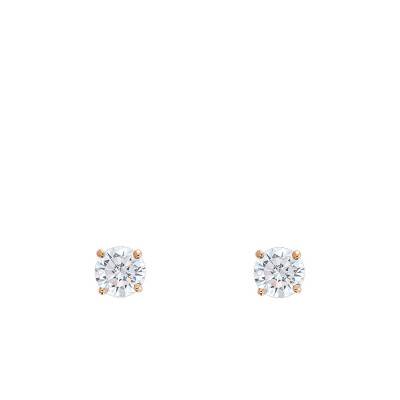 750/1000 Rose Gold & HSI Diamond Stud Earrings - Demetra