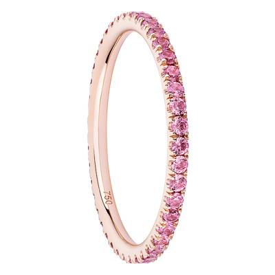Alliance Eternity Gracieuse en Or Rose 750 & Saphirs Roses 0,48 ct - Verifine