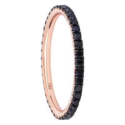 Alliance Eternity Merveilleuse en Or Rose 750 & Diamants Noirs - Verifine