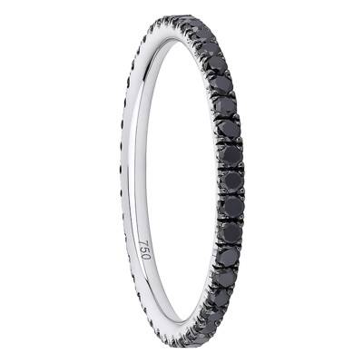 Alliance Eternity Merveilleuse en Or Blanc 750 & Diamants Noirs - Verifine