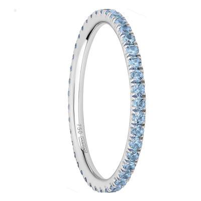 Alliance Full Eternity en Or Blanc 750 & Topaze Bleue - Verifine
