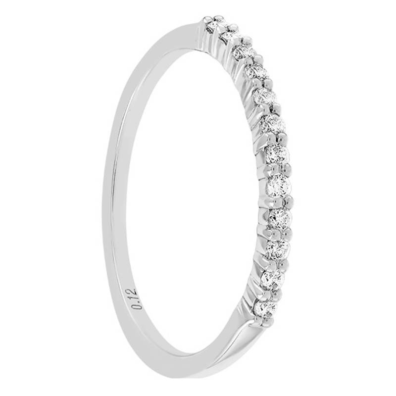 Half Eternity Band Rieuse in 375/1000 White Gold & Diamond Half-Rail 0.13 ct, Width 1 mm - Amore