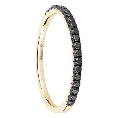 Alliance Half Eternity en Or Jaune 750 & Diamants Noirs 0,25 ct - Verifine