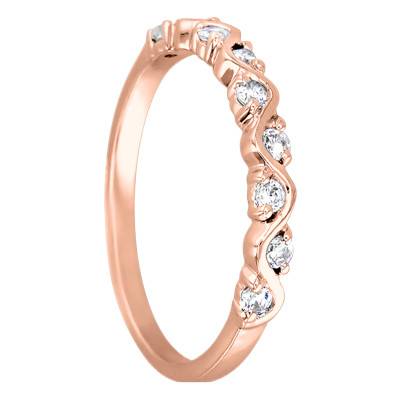 Alliance Serpentement en Or Rose 375 & Diamants - Juweel