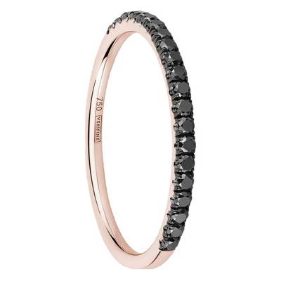 Alliance Half Eternity en Or Rose 750 & Diamants Noirs 0,25 ct - Verifine
