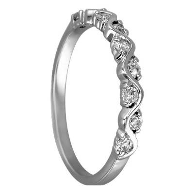 Alliance Serpentement en Or Blanc 375 & Diamants - Juweel